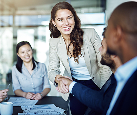 Business people in a corporate meeting